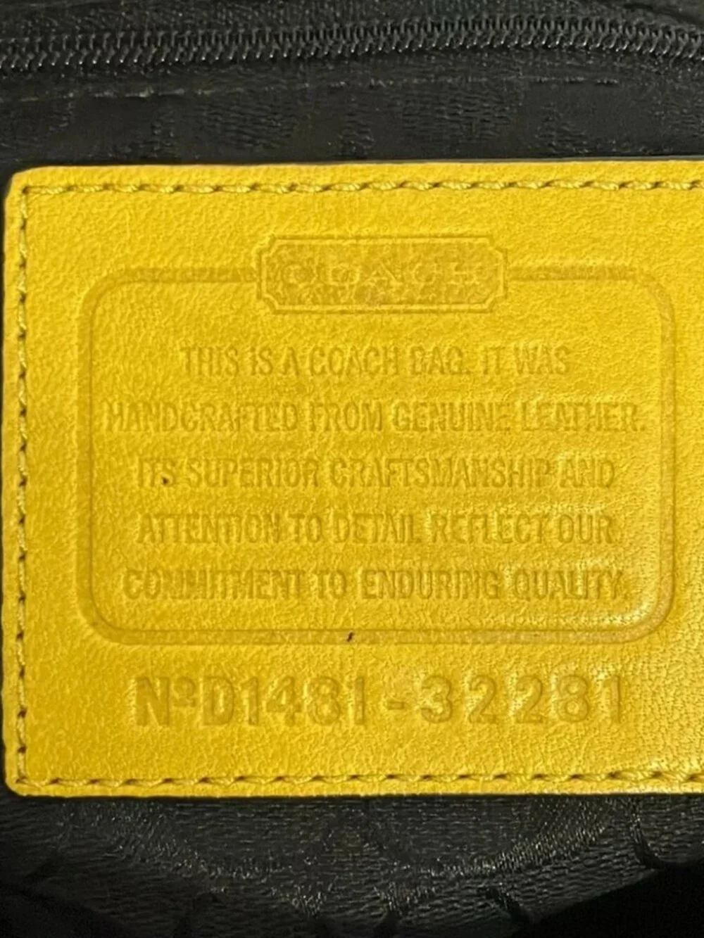 COACH Bleecker Leather Mini Duffle 32281 Dark yellow Leather Shoulder Bag